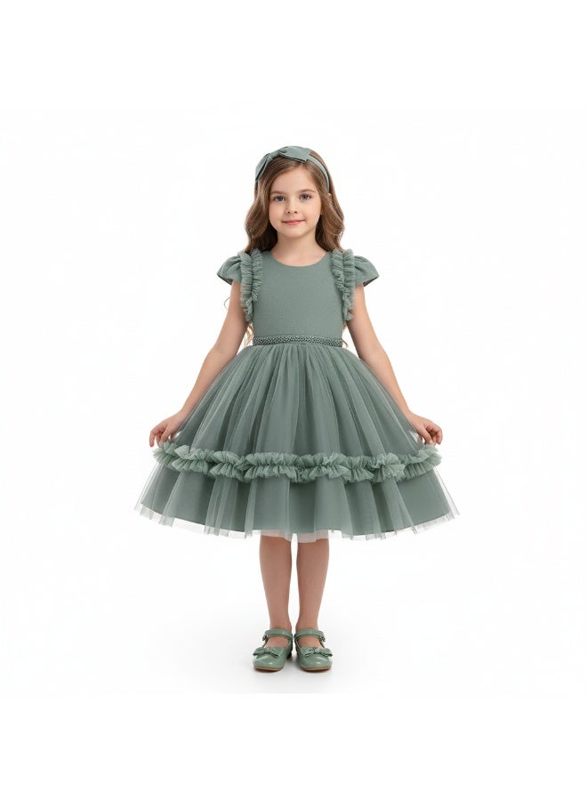 Bidani Mini Olive Glam Dress - Image 1